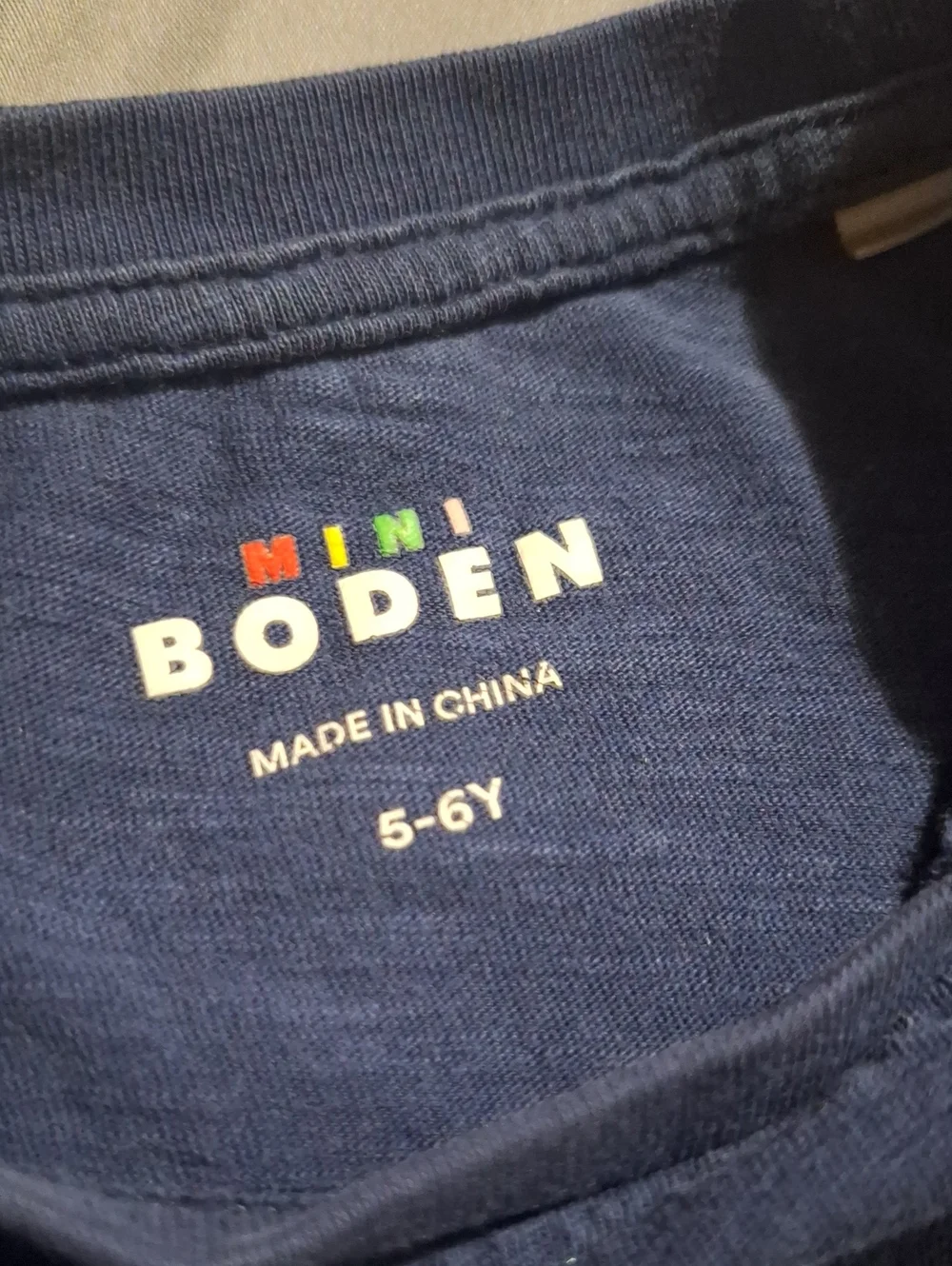 Mini Boden Navy Blue Short Sleeve Pocket Tee